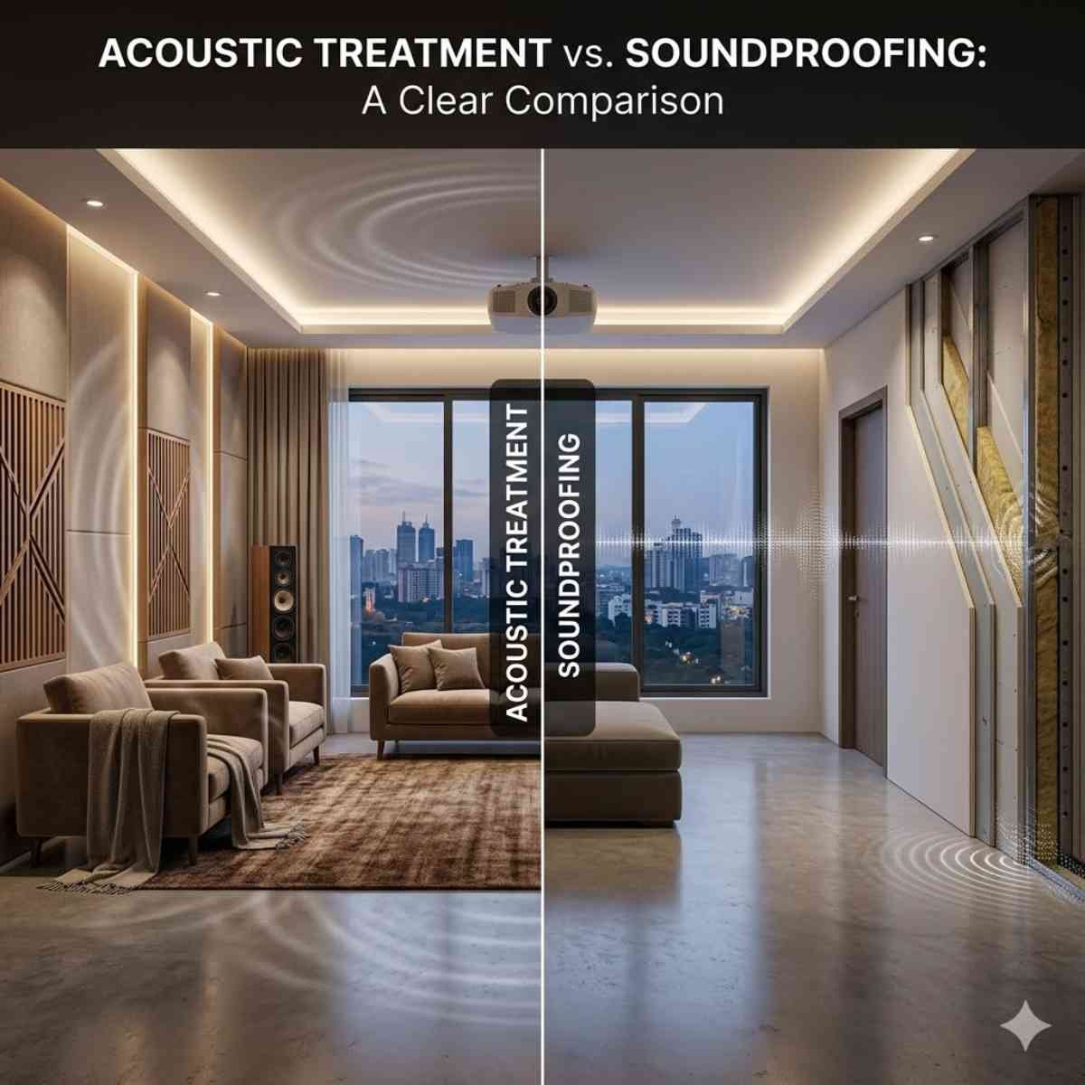 Acoustic treatment vs soundproofing in home theatre