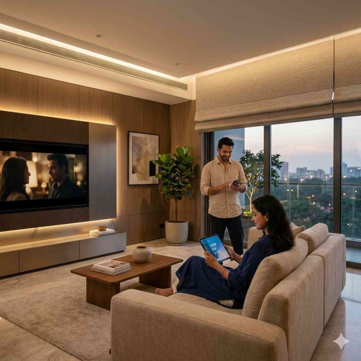 Evening in a modern Bangalore apartment